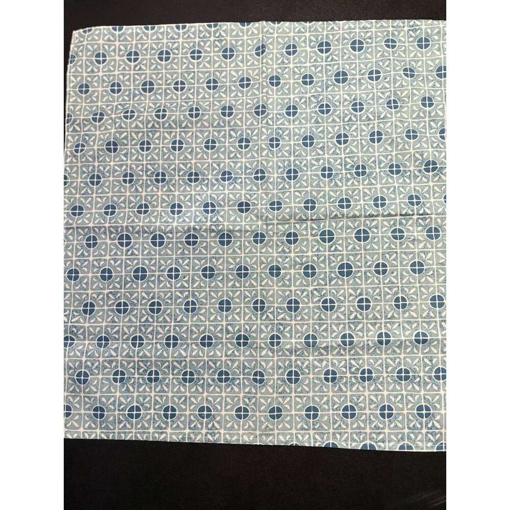 Retro Indigo Blue Cloth Medallion Napkins Set of 4 Coastal Nautical Beach 18”